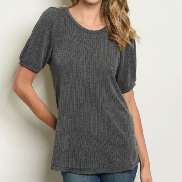 💕 Charcoal Laced Back Top - Picture 2 of 5